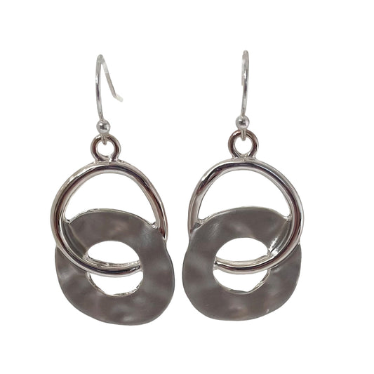 Silver Grey Circles Earrings