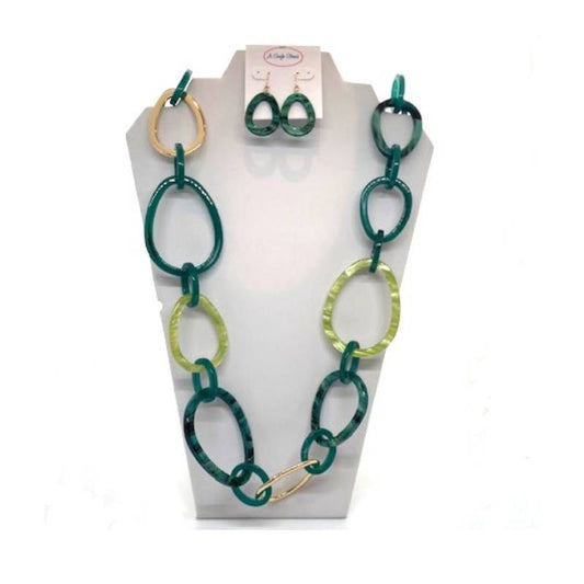 Acrylic Green Oval Links 36"